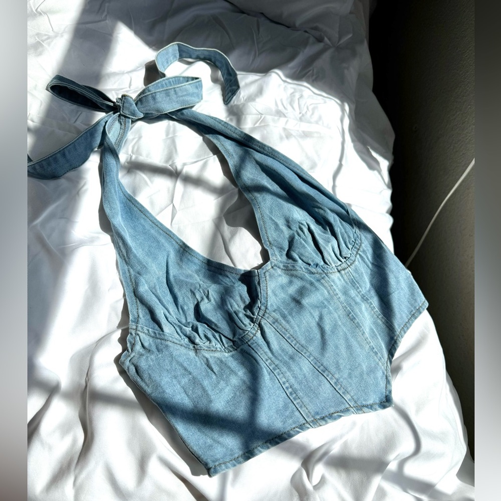 Denim halter top size M